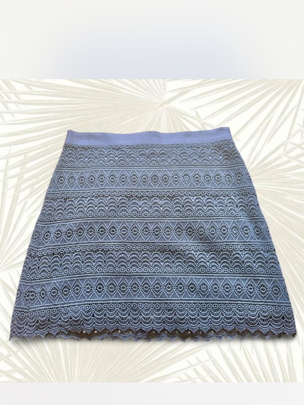 LOFT Light Blue Lace Mini Skirt